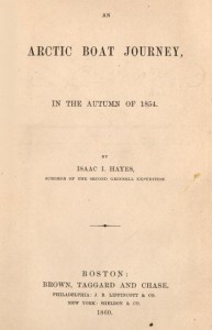 Title page for Hayes’s An Arctic Boat Journey
